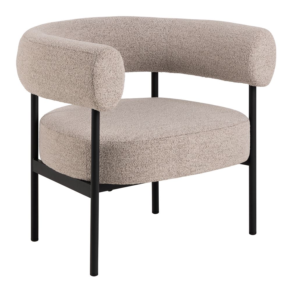 Oakfield Lounge Chair in Beige with Black Legs