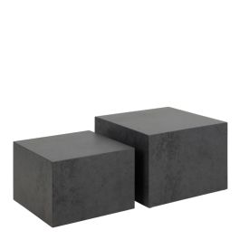 Dice Square Coffee Table Set in Black Ocean