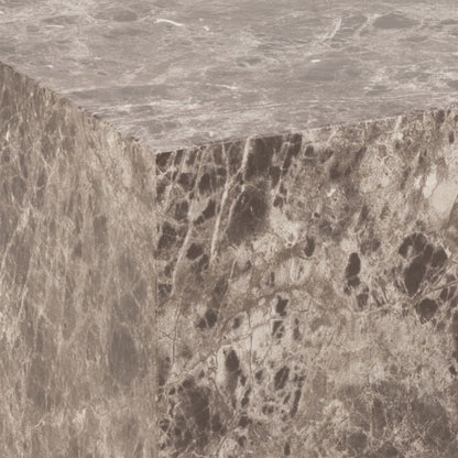 Dice Square Coffee Table Set in Light Brown Emperador