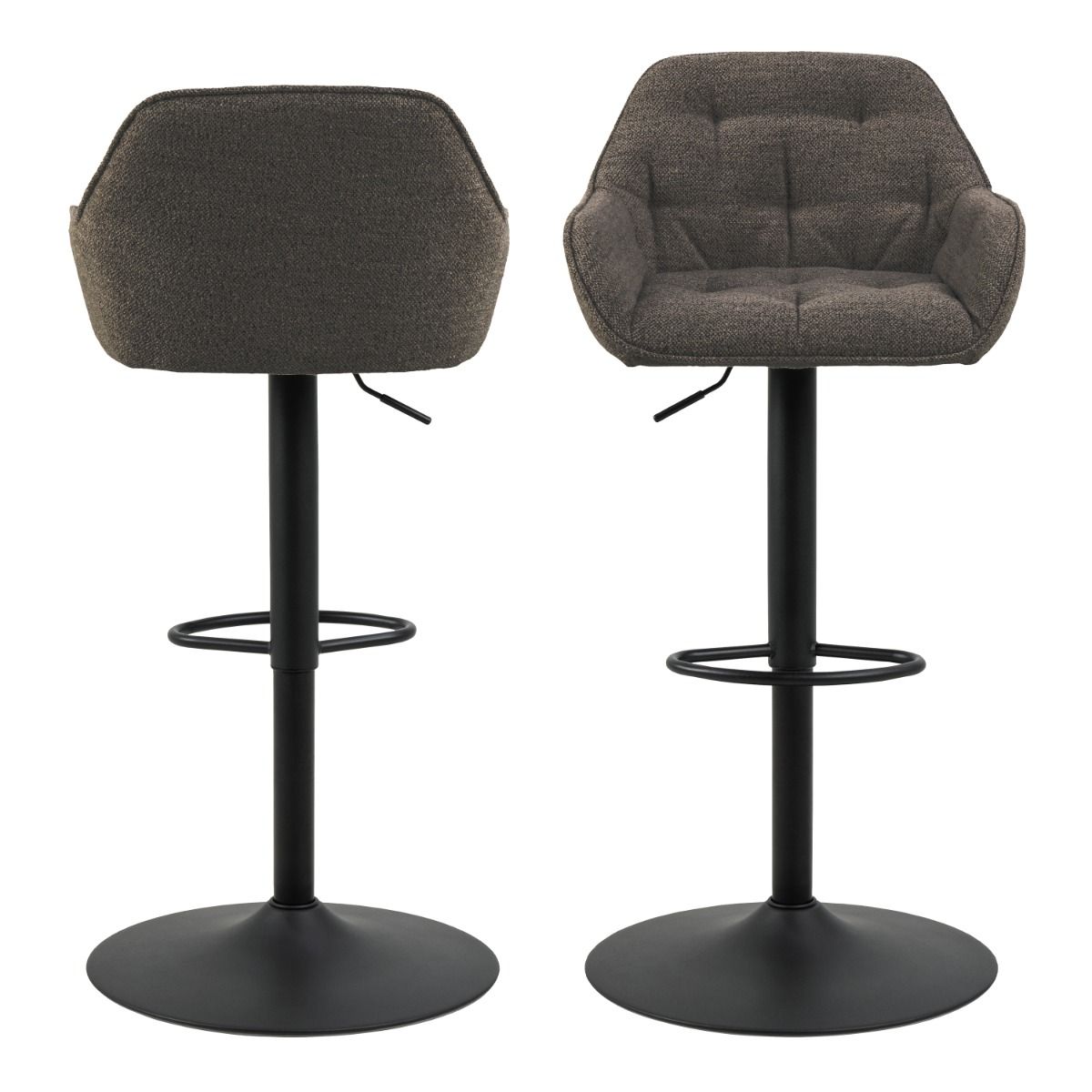 Brooke Swivel Bar Stool in Taupe Set of 2
