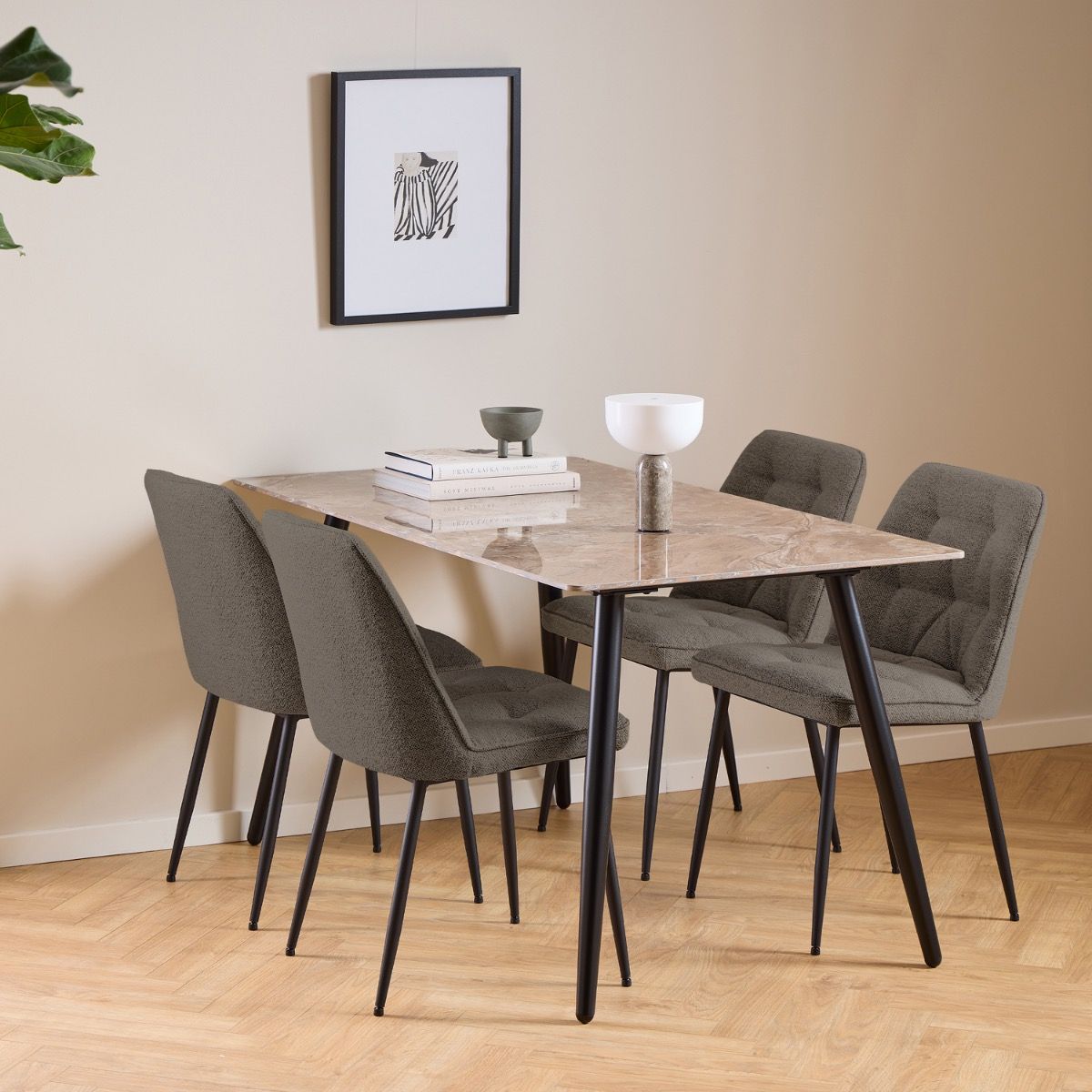 Brooke Dining Chair in Taupe Set of 2