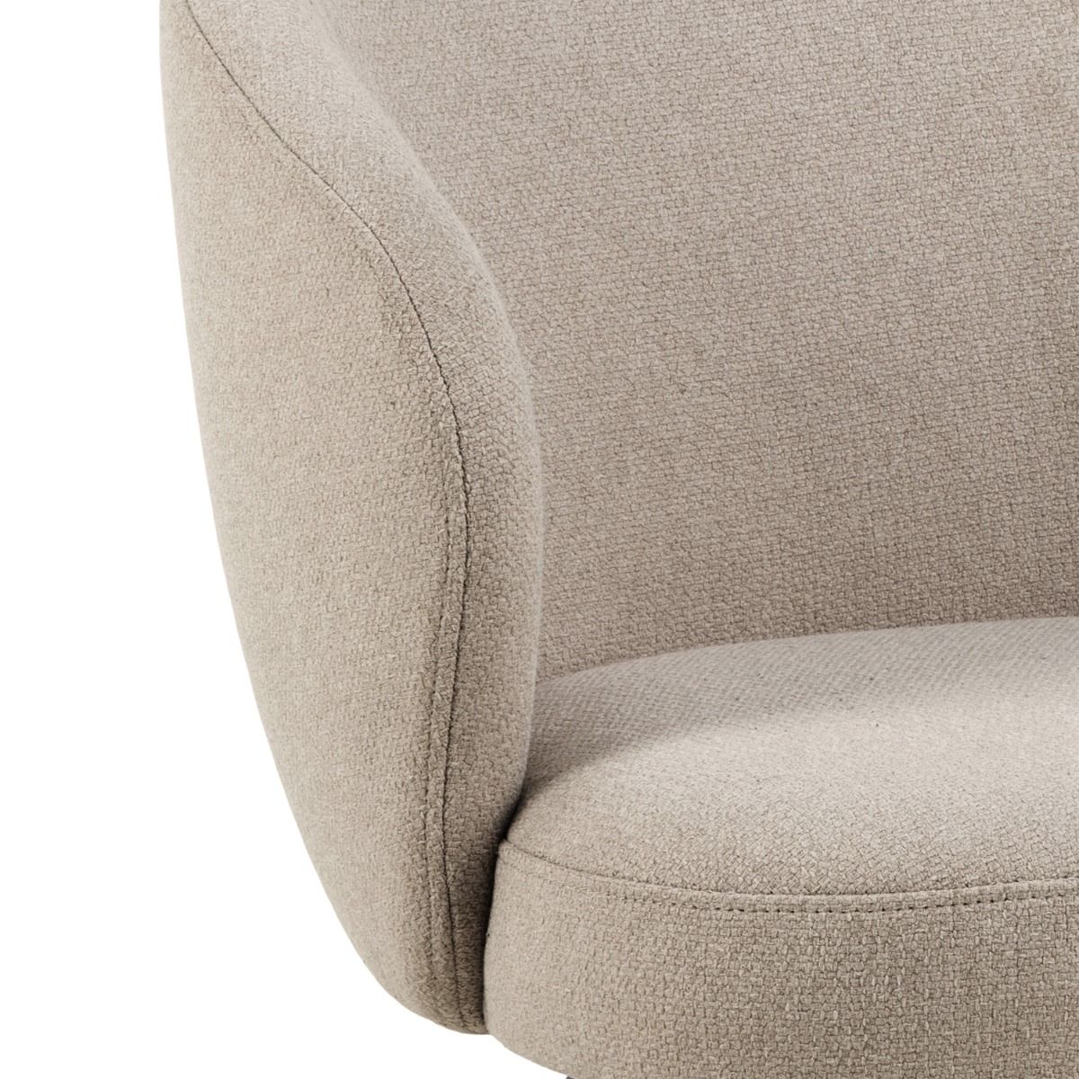 Darlene Dining Chair with Armrest and Swivel in Beige