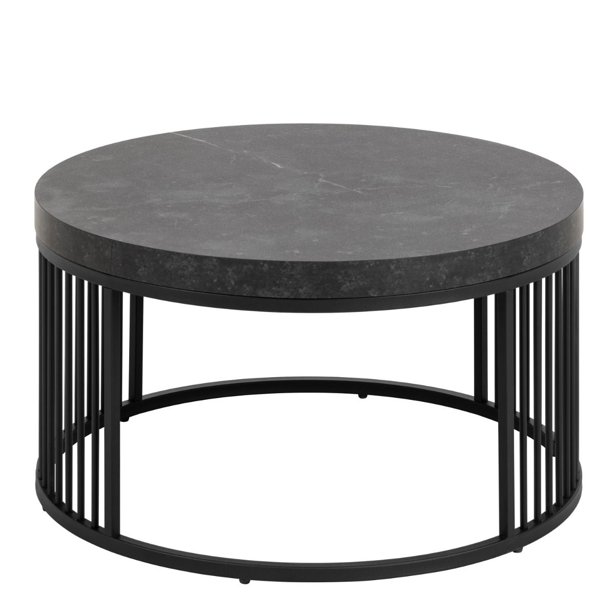 Strington Round Coffee Table in Matt Black