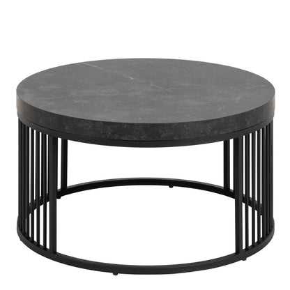 Strington Round Coffee Table in Matt Black