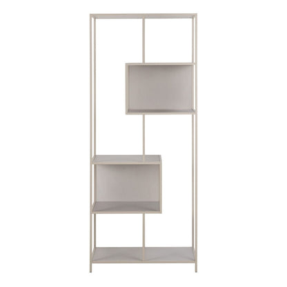 Seaford Tall Grey Metal Bookcase with 5 Shelves