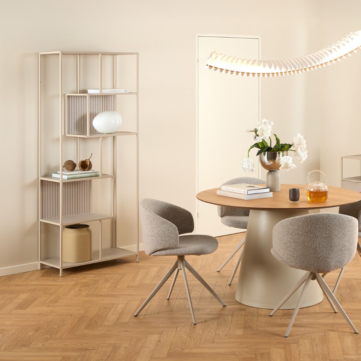 Seaford Tall Grey Metal Bookcase with 5 Shelves