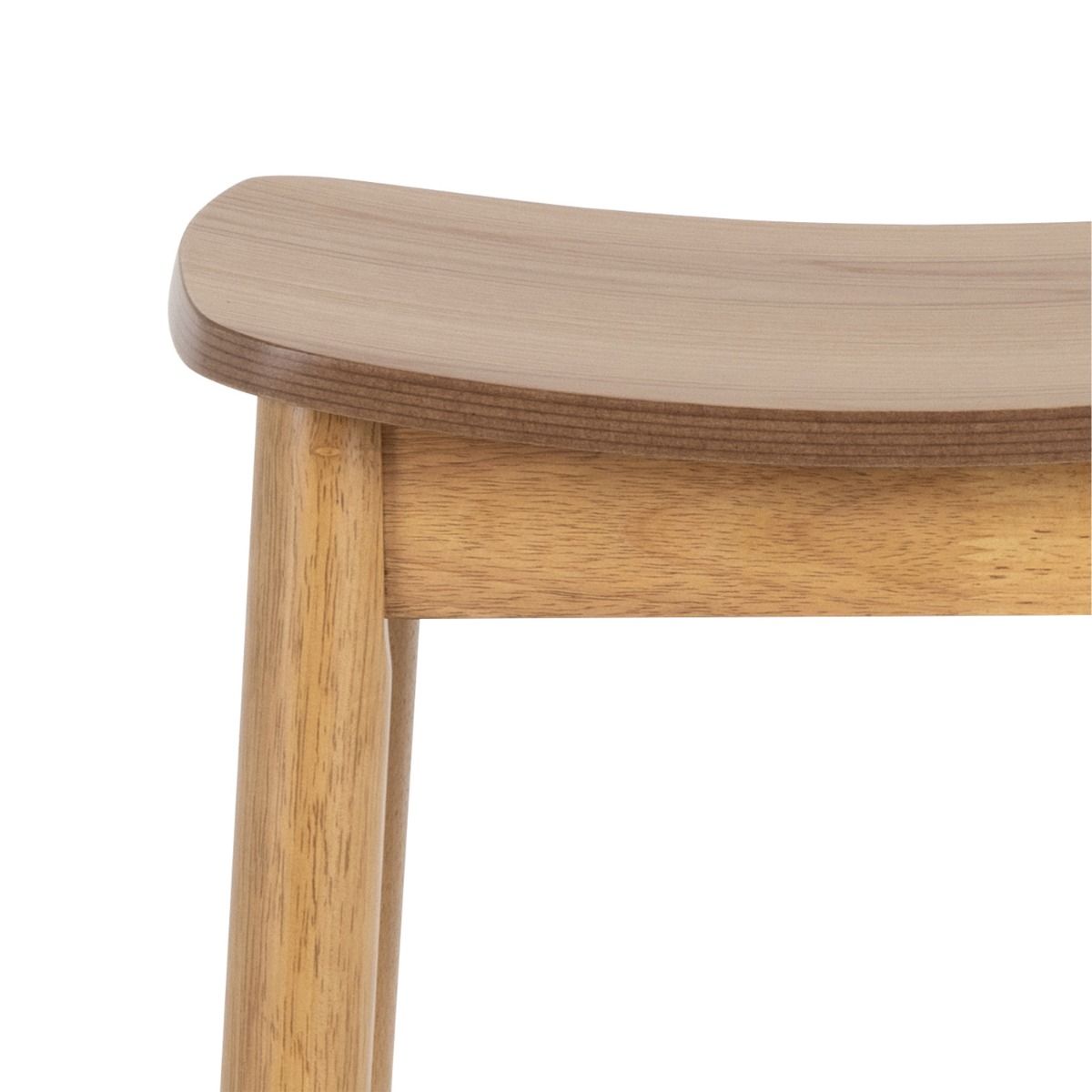 Barlow Bar Table in Matt Oak Includes 2 Barlow Bar Stool Without Back in Matt Oak