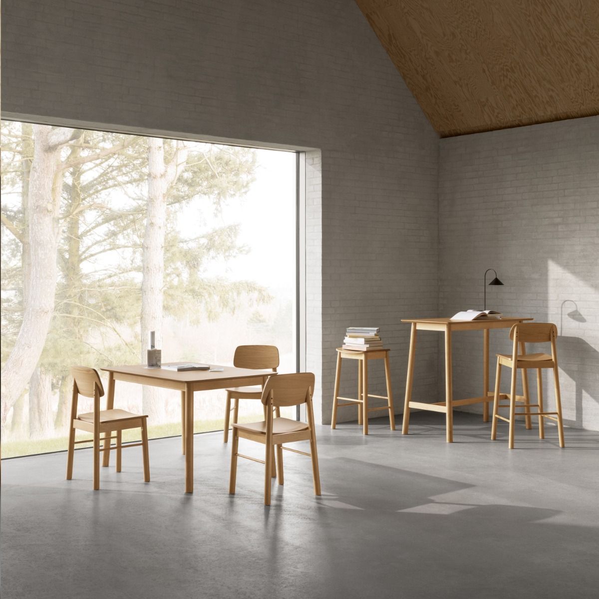 Barlow Bar Stool Without Back in Matt Oak Set of 2