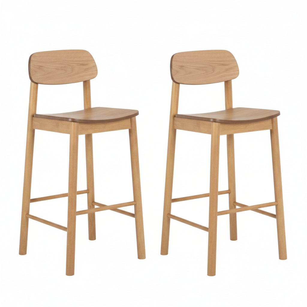 Barlow Bar Stool in Matt Oak Set of 2