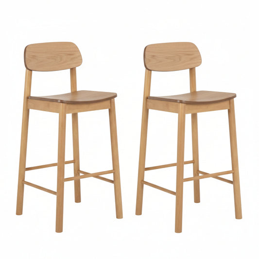 Barlow Bar Stool in Matt Oak Set of 2