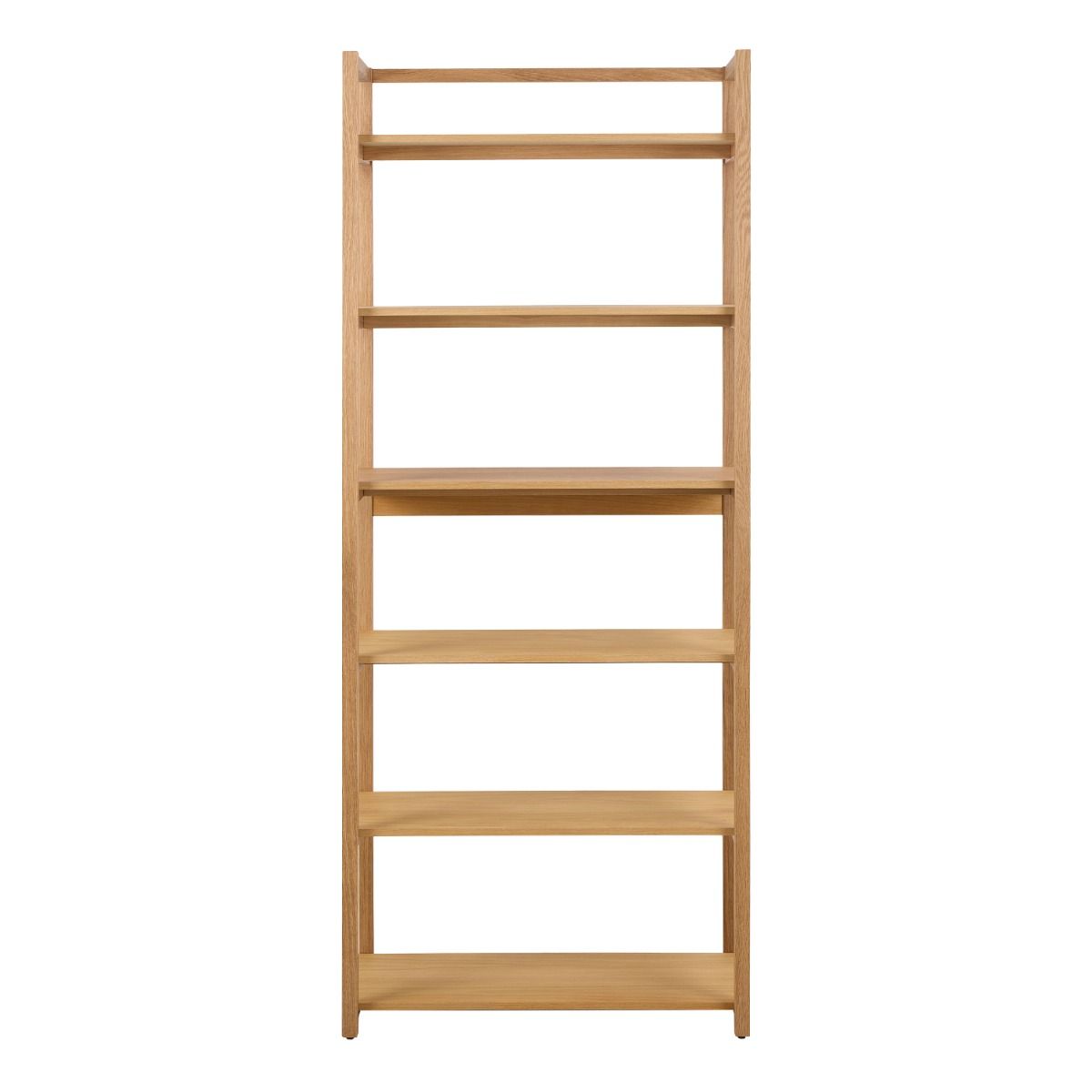 Ludza Rectangular Bookcase With 6 Shelves in Oak