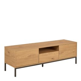 Seaford Tv Unit 2 Doors 1 Drawer in Matt Wild Oak
