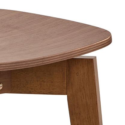 Roxby Round Dining Table in Walnut 105x105cm includes 4 Roxby Dining Chairs in Walnut