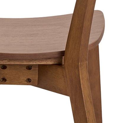 Roxby Round Dining Table in Walnut 105x105cm includes 4 Roxby Dining Chairs in Walnut