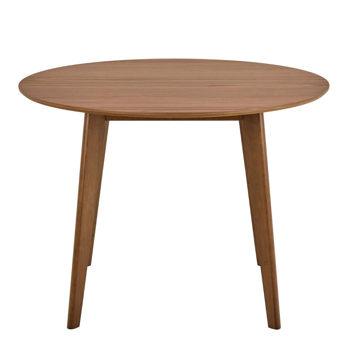Roxby Round Dining Table in Walnut 105x105cm includes 4 Roxby Dining Chairs in Walnut