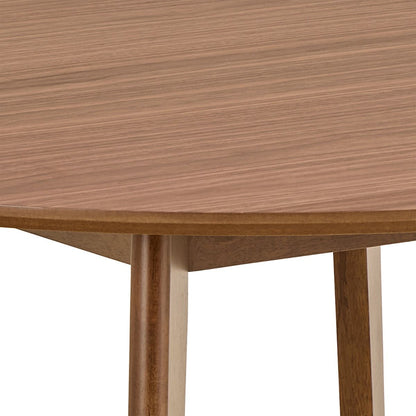 Roxby Round Dining Table in Walnut 105x105cm includes 4 Roxby Dining Chairs in Walnut