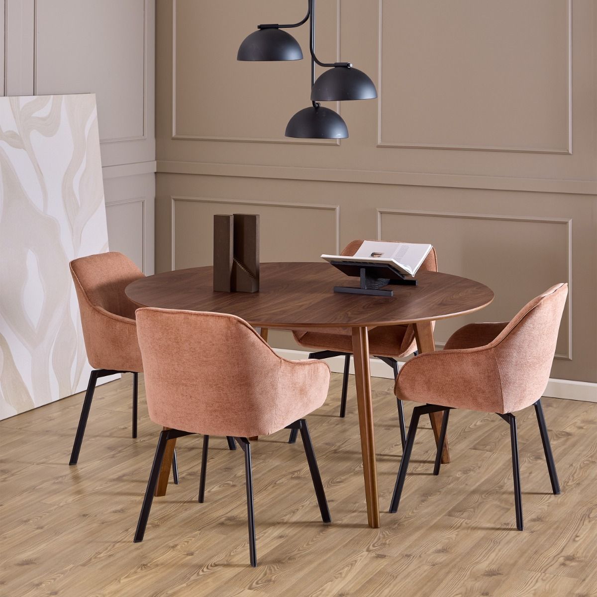 Roxby Round Dining Table in Walnut 140x140cm