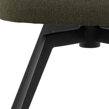 Darlene Dining Chair with Armrest and Swivel Function in Green