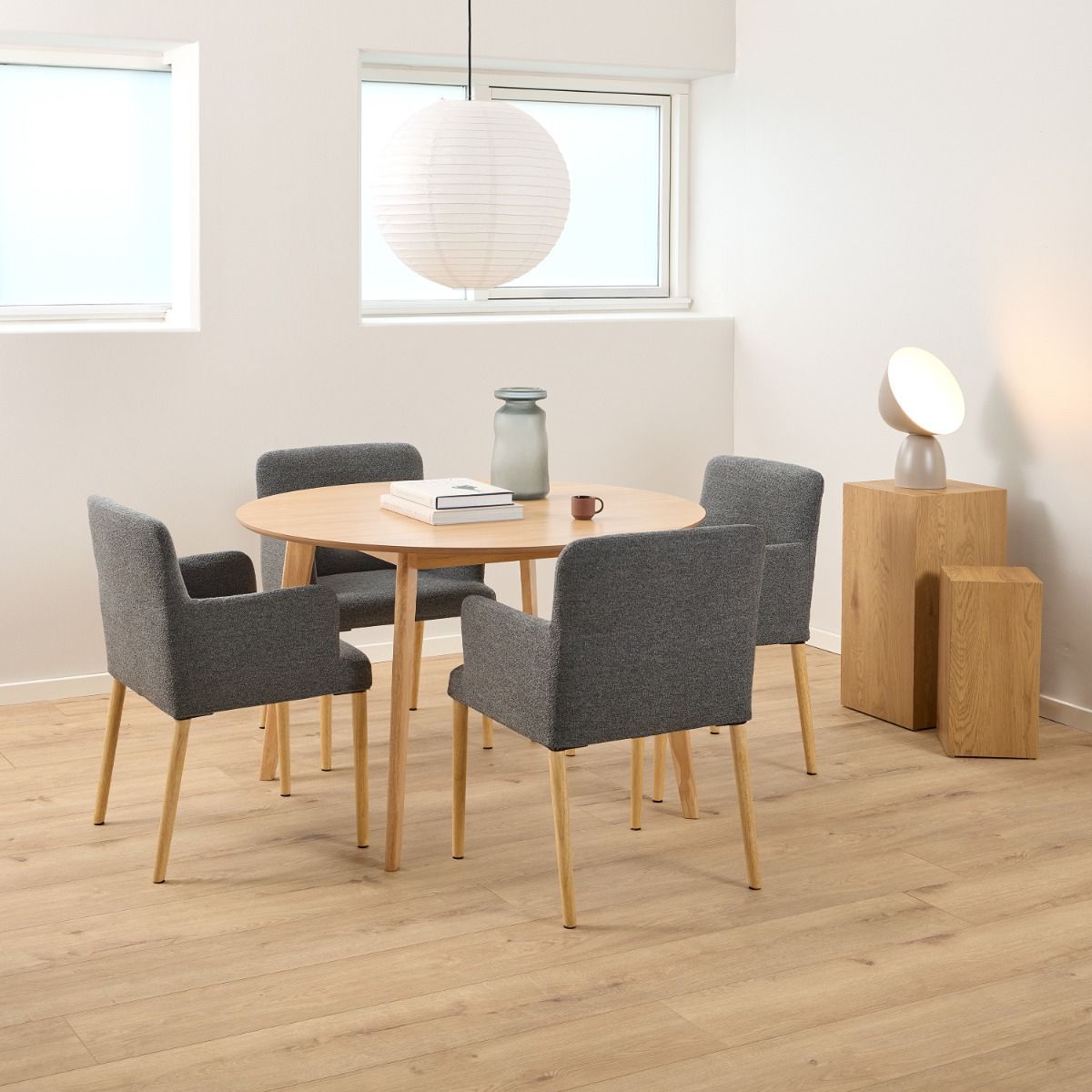 Roxby Round Dining Table in Matt Oak 120x120cm