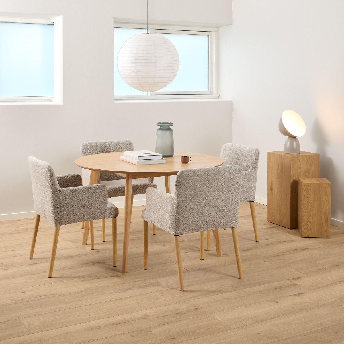 Roxby Round Dining Table in Matt Oak 120x120cm