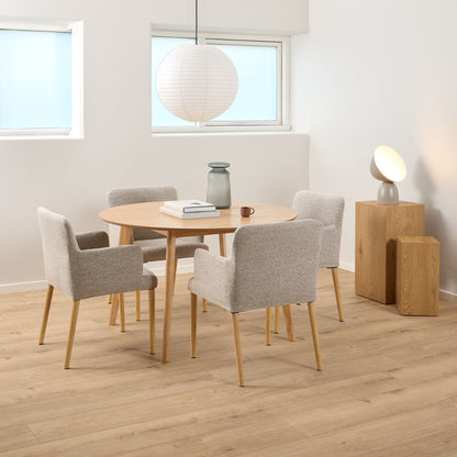 Roxby Round Dining Table in Matt Oak 120x120cm