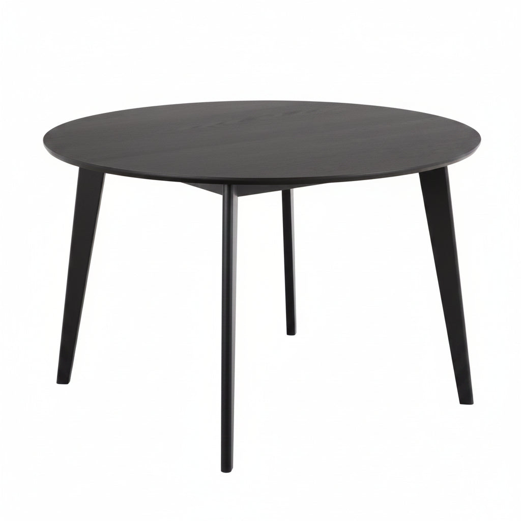 Roxby Round Dining Table in Matt Black 120x120cm