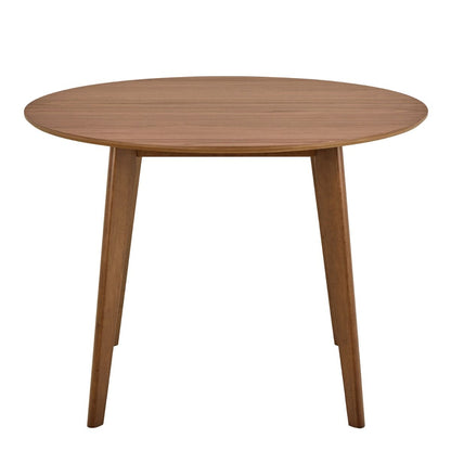 Roxby Round Dining Table in Walnut 120x120cm includes 4 Roxby Dining Chairs in Walnut
