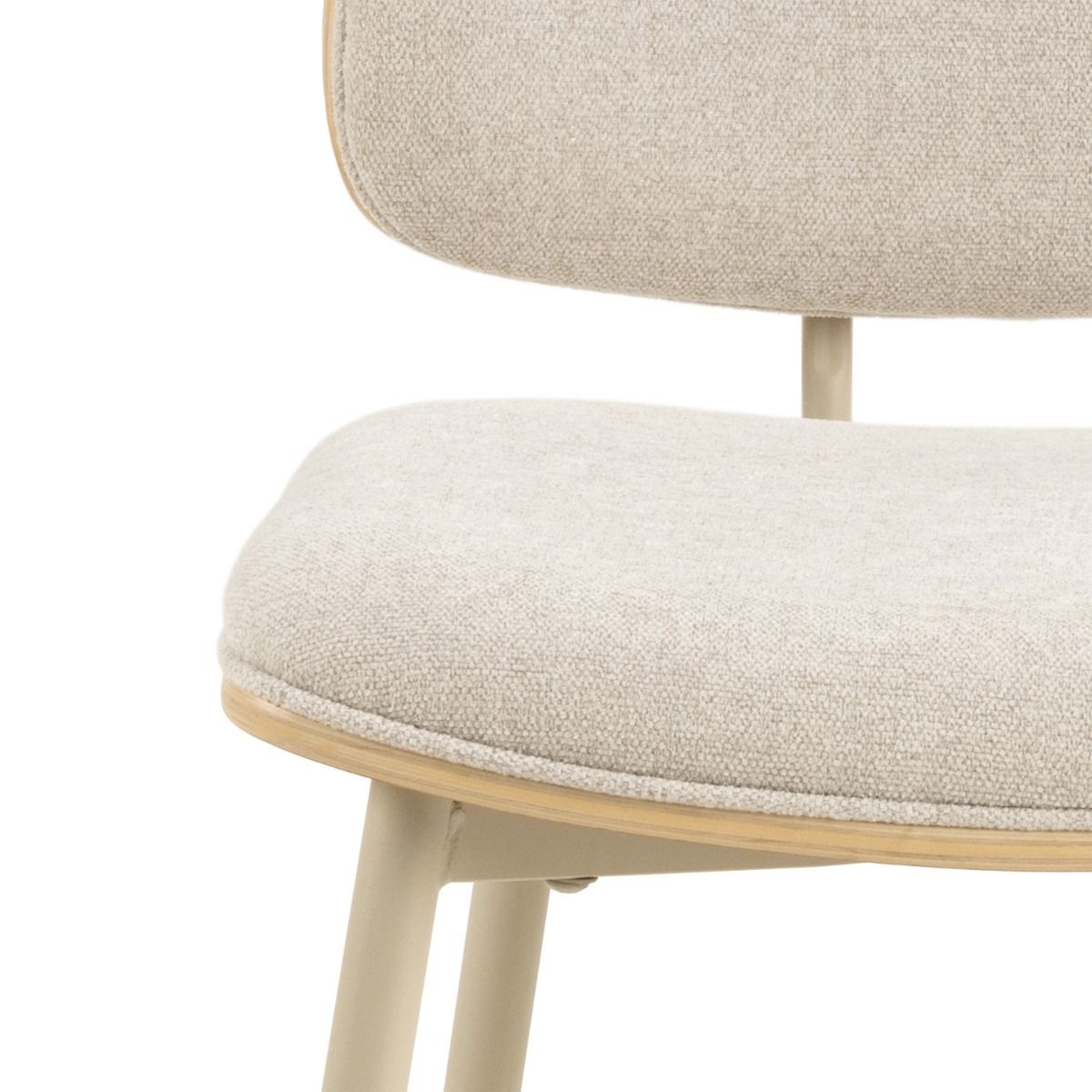 Owen Dining Chair in Apia Fabric Beige Set of 2
