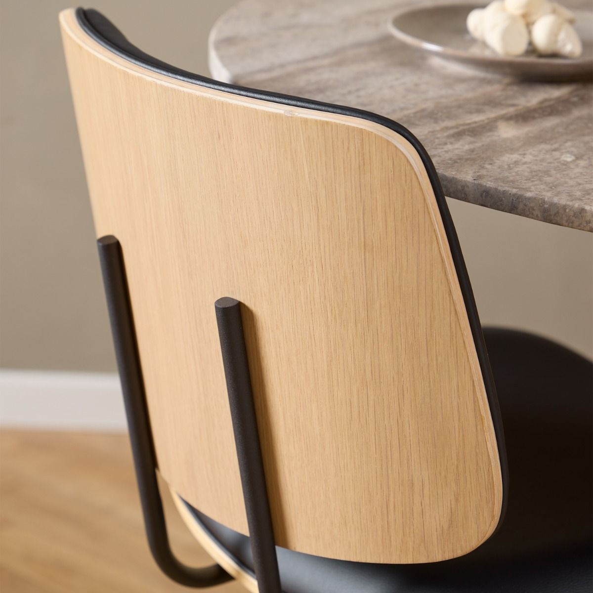 Owen Swivel Dining Chairs in Matt Black Set of 2