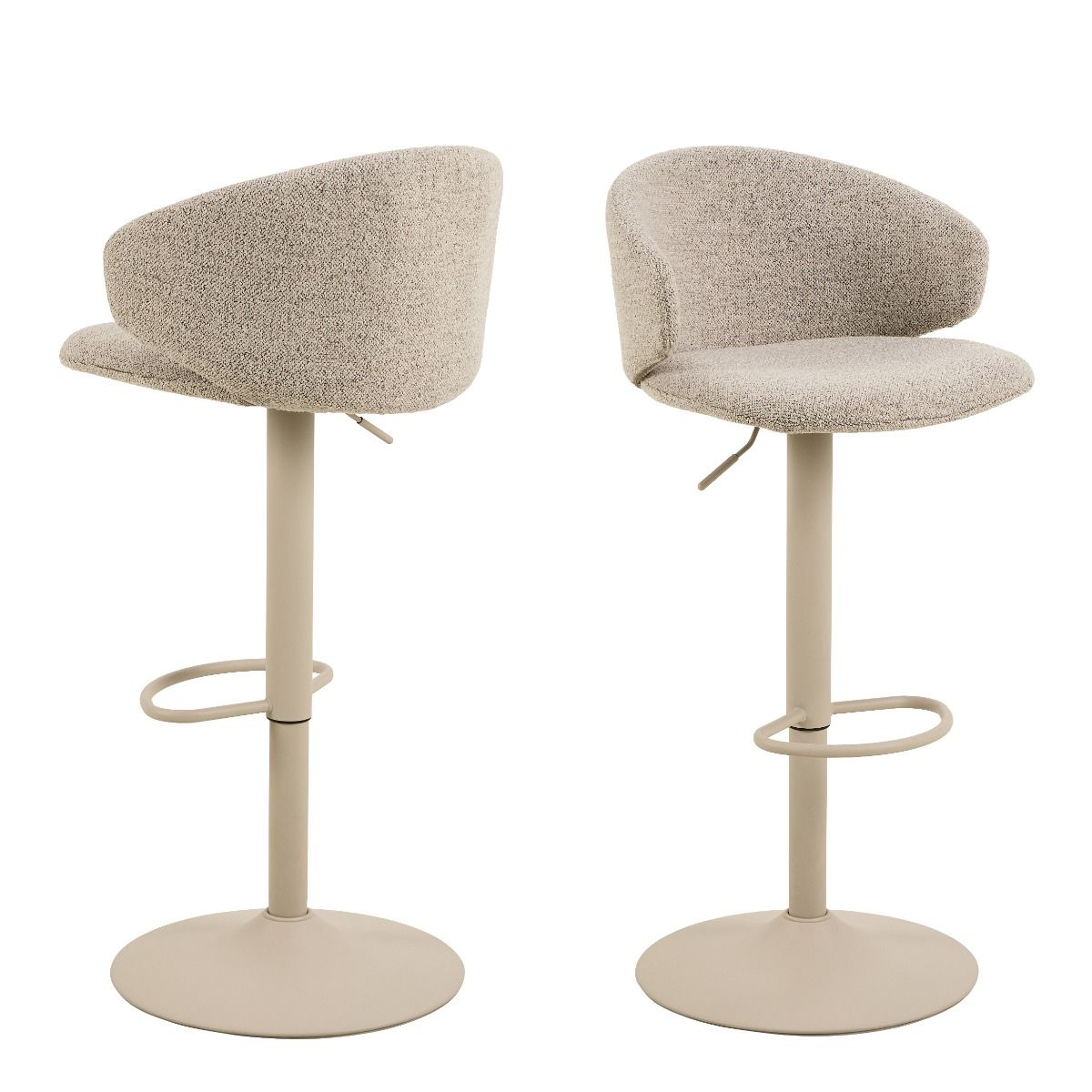 Ella Swivel Bar Stool Set of 2 in Beige