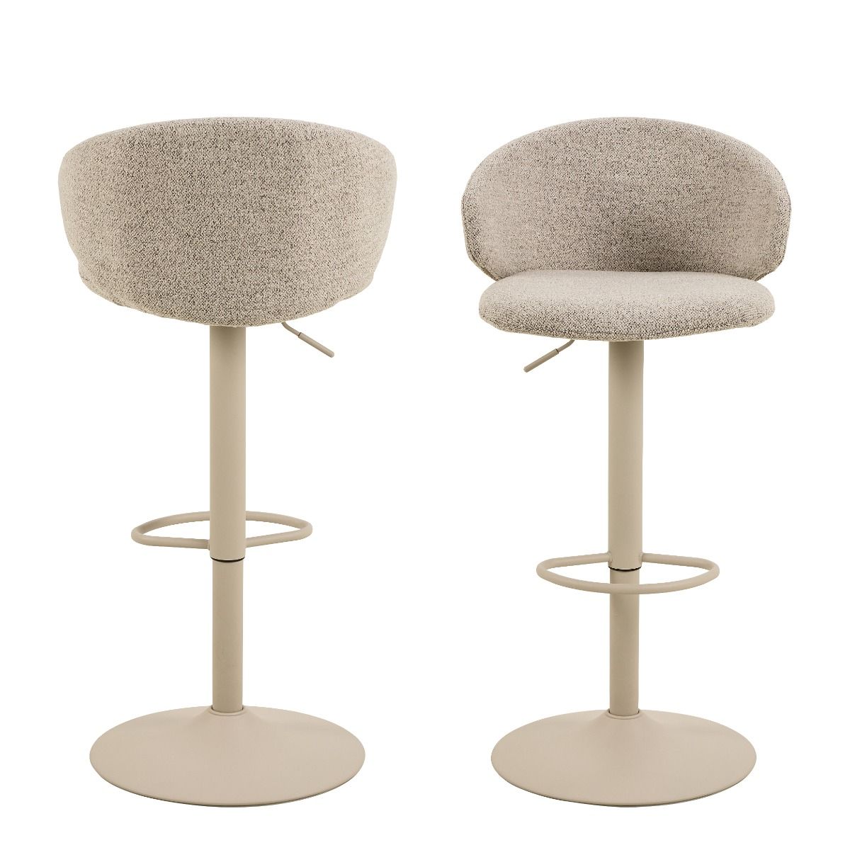 Ella Swivel Bar Stool Set of 2 in Beige