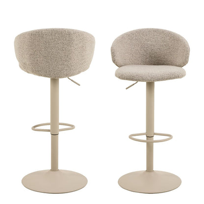 Ella Swivel Bar Stool Set of 2 in Beige