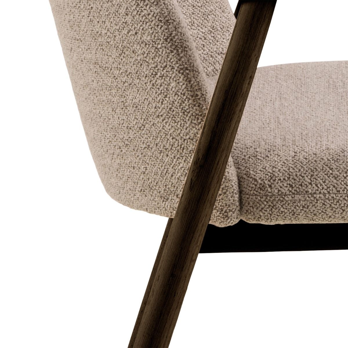 Leo Dining Chairs With Armrest in Monza Fabric Beige Set of 2