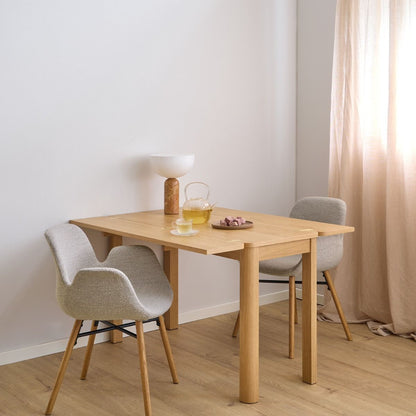 Southampton Extendable Rectangular Dining Table in Matt Oak 90x120cm