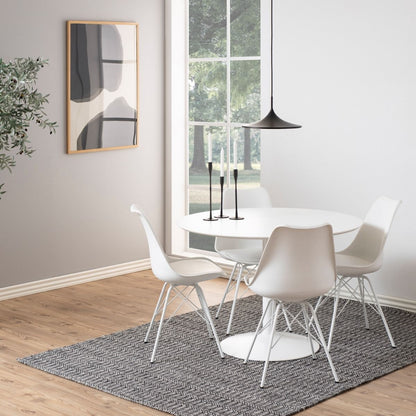 Ibiza Round Dining Table with White Top and White Base 110x74cm