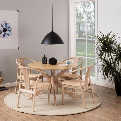 I_Duncan Round Dining Table in White Oak 105x75cm