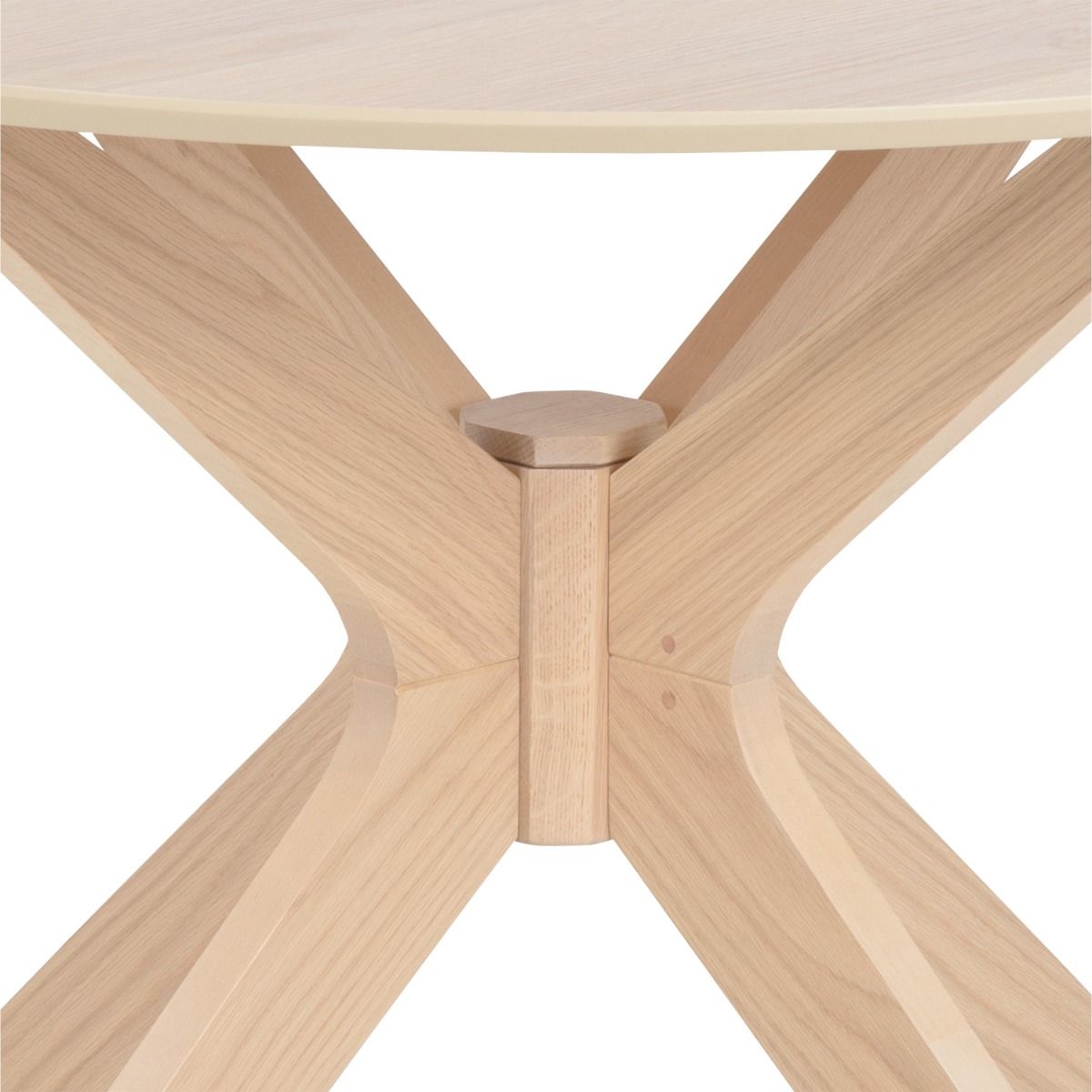 I_Duncan Round Dining Table in White Oak 105x105cm includes 4 Cassandra Dining Chairs with Armrest in White Oak