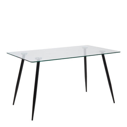 Wilma Dining Table with Glass Top 140x80cm