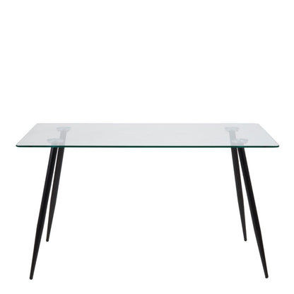 Wilma Dining Table with Glass Top 140x80cm