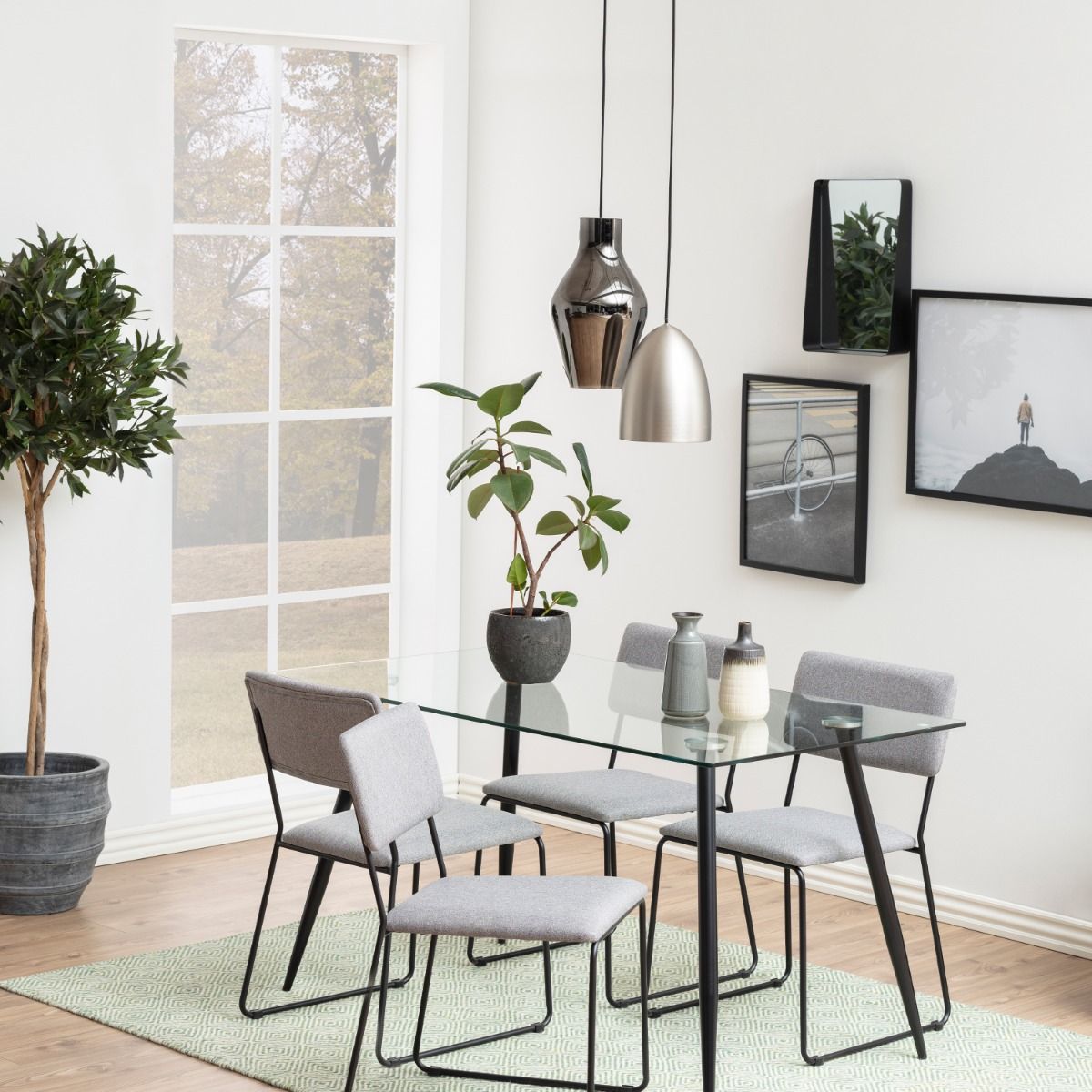 Wilma Dining Table with Glass Top 140x80cm