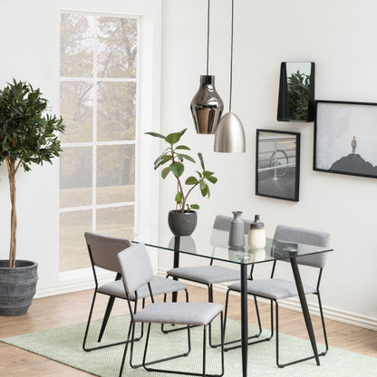 Wilma Dining Table with Glass Top 140x80cm