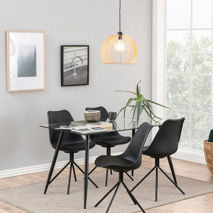 Wilma Dining Table with Glass Top 140x80cm