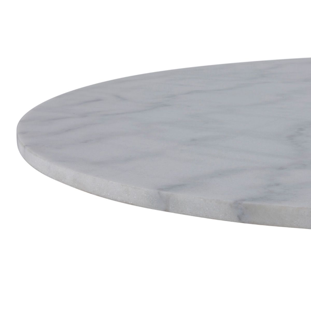 Tarifa Round Dining Table with White Polished Marble Top and Black Base 110x110cm