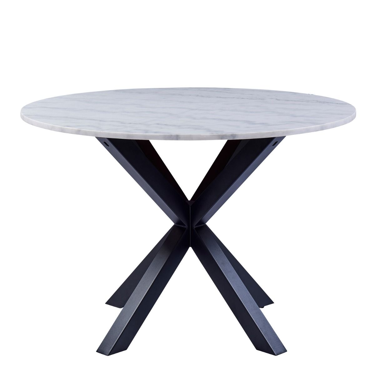 Heaven Round Dining Table with White Polished Marble Top 110x75.5cm