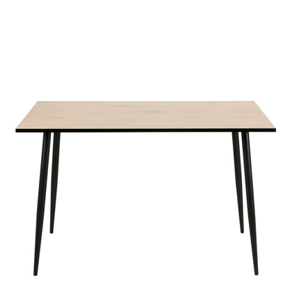 Wilma Dining Table with White Oak Top & Black Legs 120x80cm