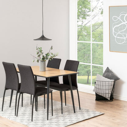 Wilma Dining Table with Oak Top & Black Legs 120x80cm