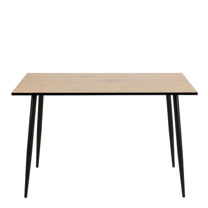 Wilma Dining Table with Oak Top & Black Legs 120x80cm includes 4 Celia Dining Chairs in Light Grey