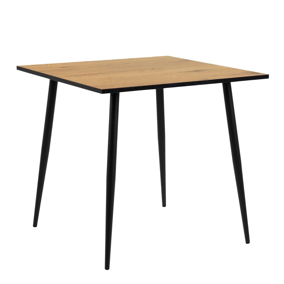 Wilma Small Dining Table in Oak & Black Legs 80x80cm