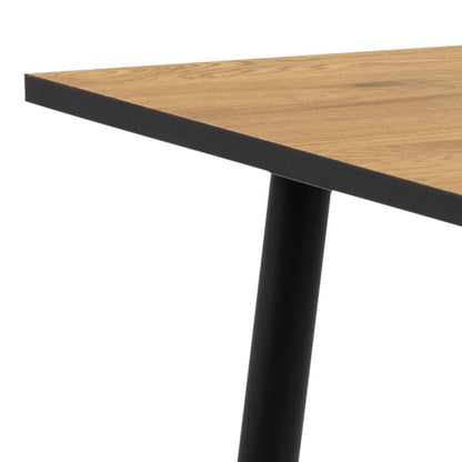 Wilma Small Dining Table in Oak & Black Legs 80x80cm