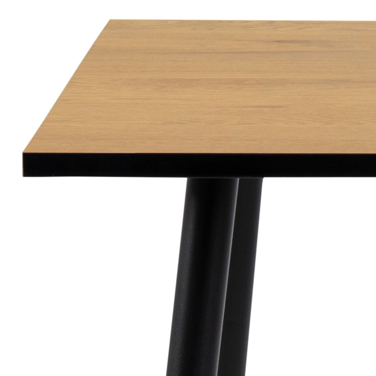 Wilma Small Dining Table in Oak & Black Legs 80x80cm